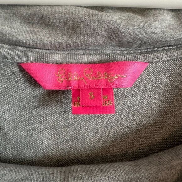 Lilly Pulitzer Womens Belinda Off The Shoulder Heather Blue Pullover Top SIZE S - Picture 3 of 3